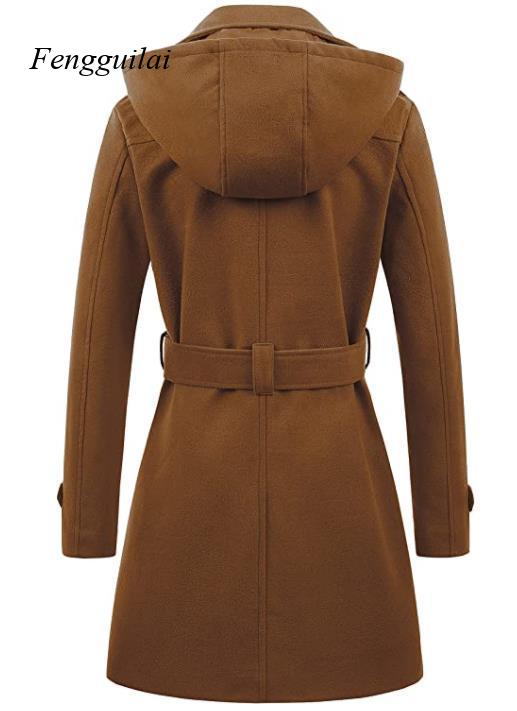 Women's Black Hooded Double Br - đánh giá và giá Wool Coat Peacoat